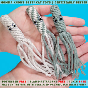 Catnip enrichment toys made in the USA by momma knows best organics