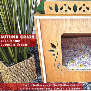 cat condos canopy autumn grain closeup