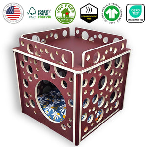 cat condos us made lunar rustic red