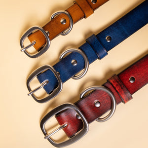 full grain leather dog collars made in the USA