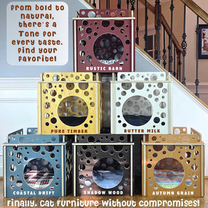 wooden cat houses lunar lounge by toe beans