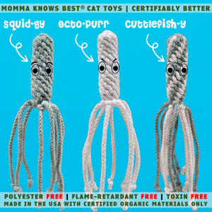 Cat enrichment toys made in the USA by momma knows best organics