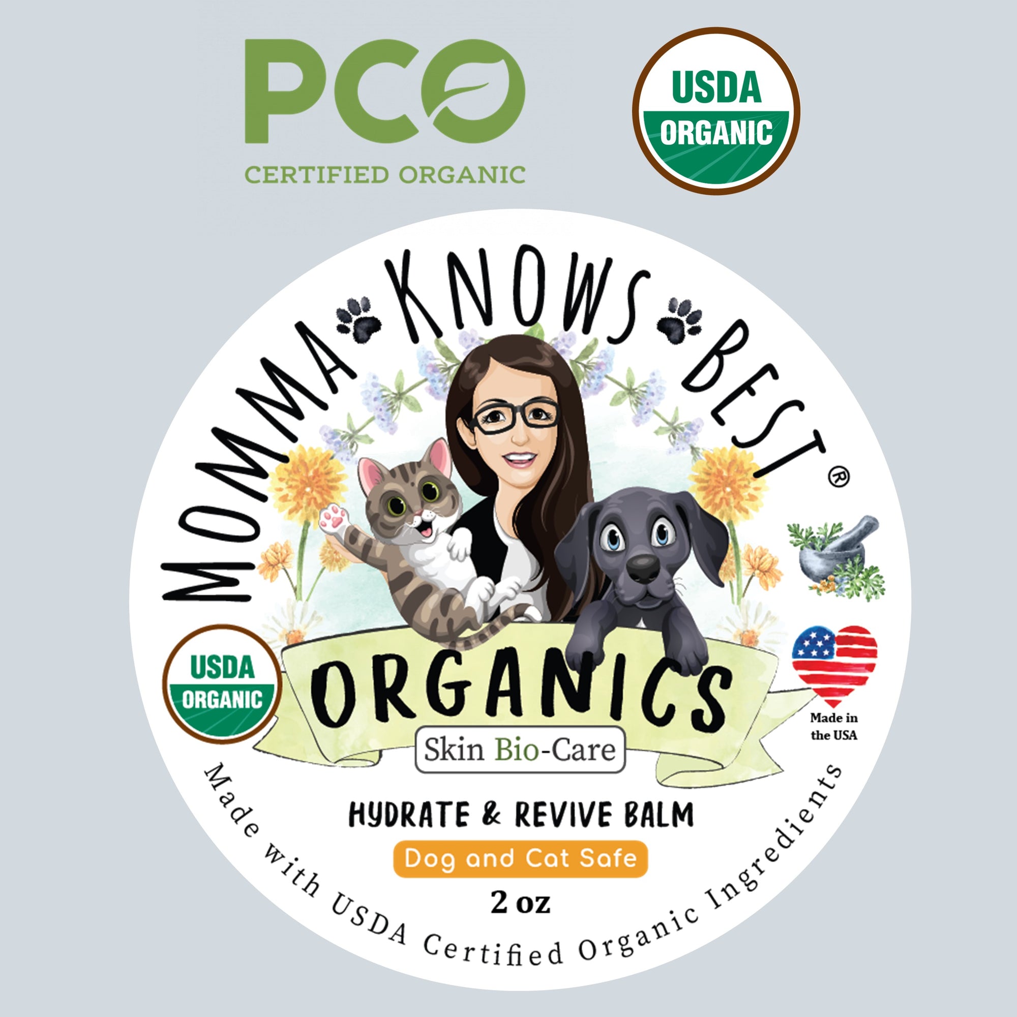 Certified organic by PCO Hydrate and Revive