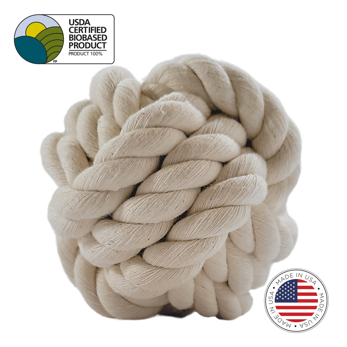 Dog toy ball rope the bio ball by earthcare