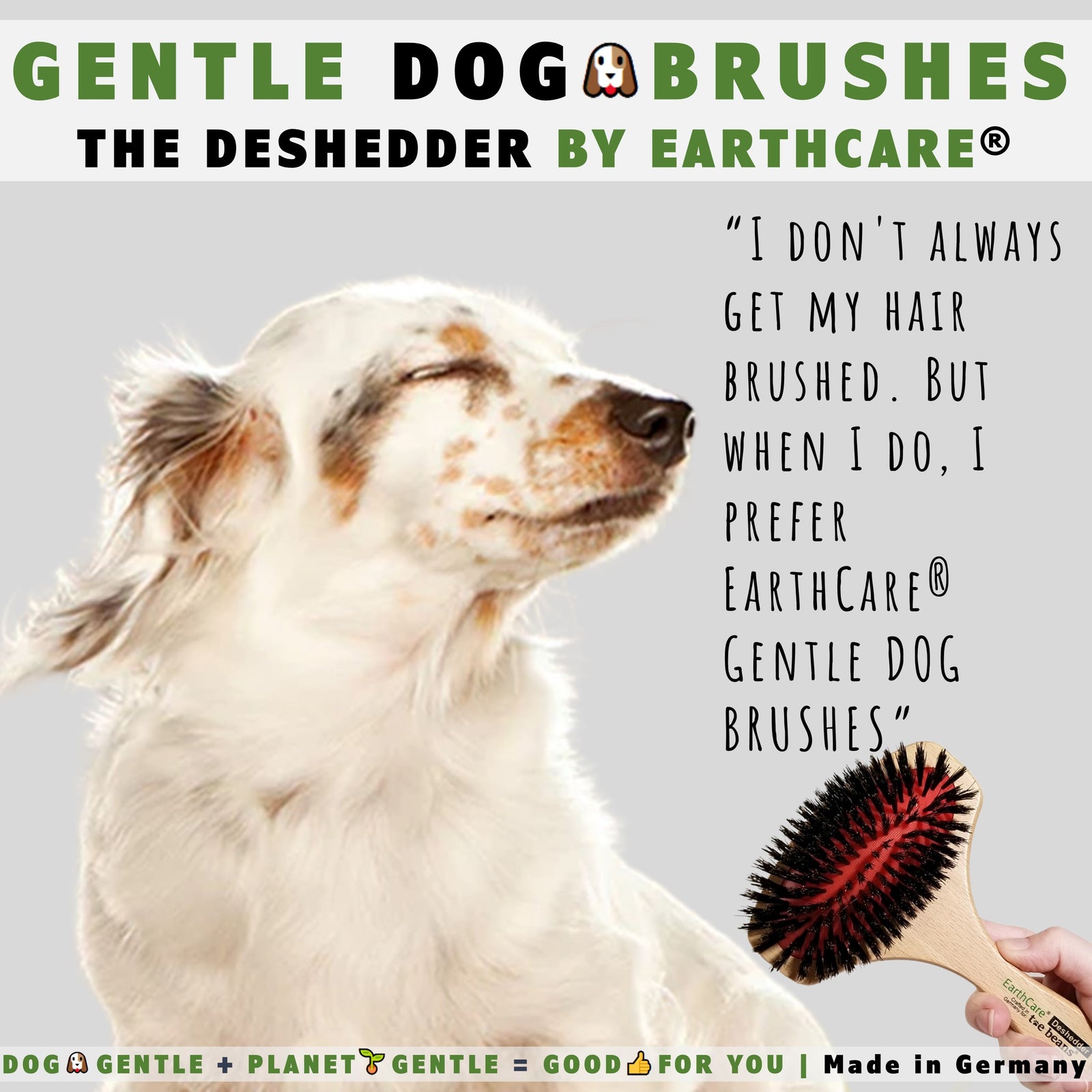 Dog Bristle brush Earthcare Deshedder by toe beans 4