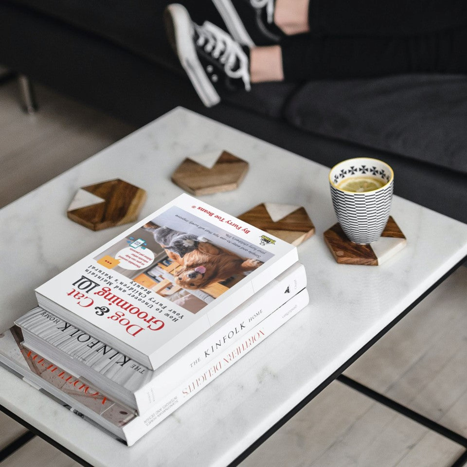 Dog and cat grooming 101 dog Book by a cup of coffee by Toe Beans