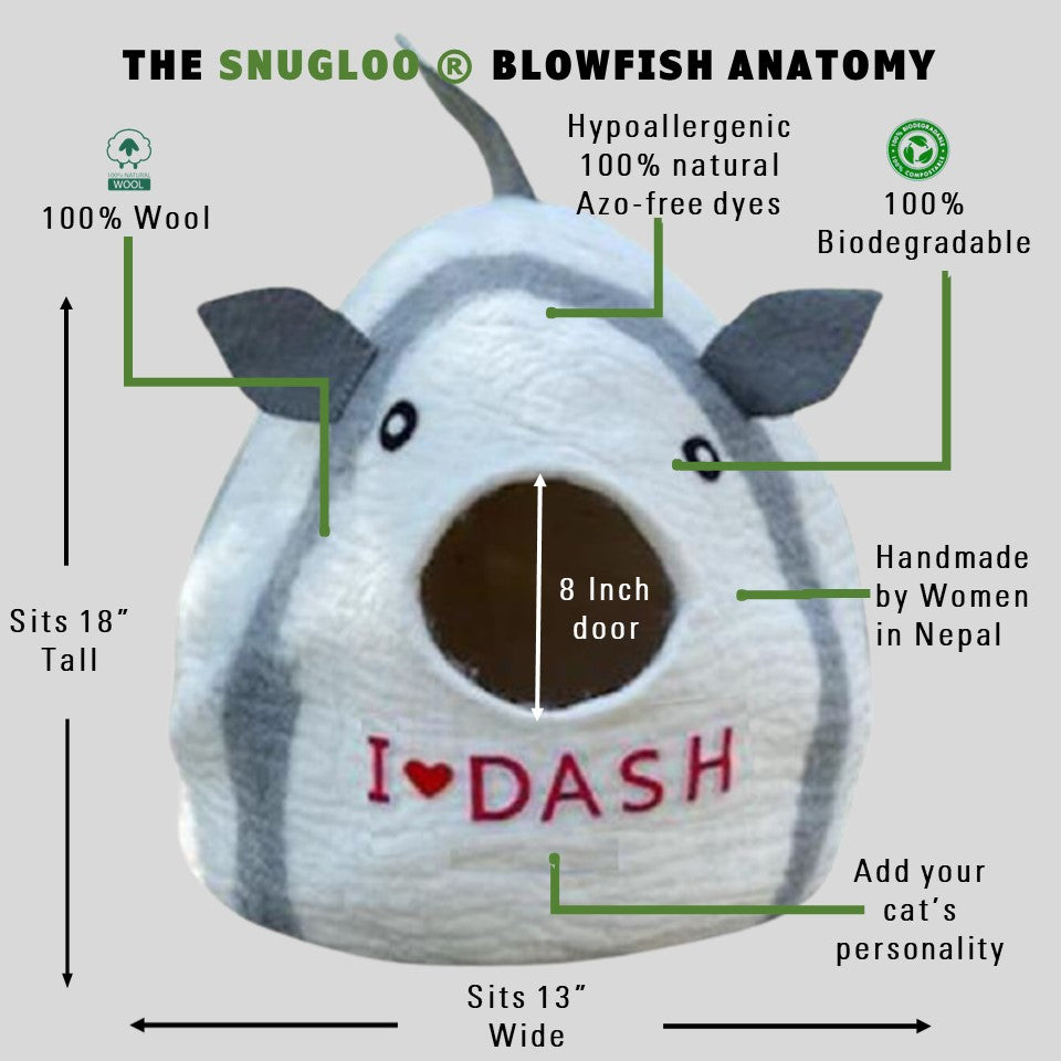 Felt Cat Bed The Snugloo Blowfish Cat Cave Product Specifications by Toe Beans
