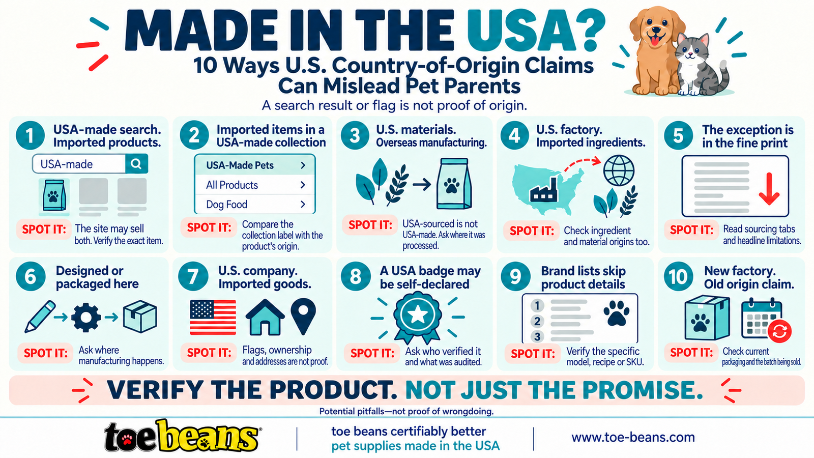 Made in usa pet supplies by toe beans