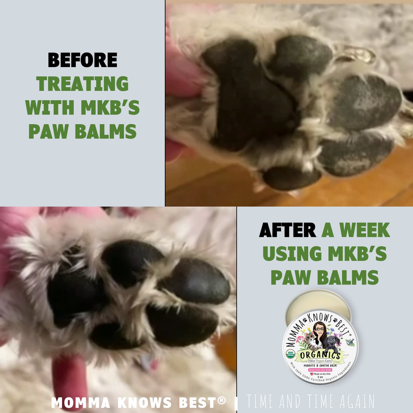 Dog Paw Balms USDA Organic Certified Vegan toe beans