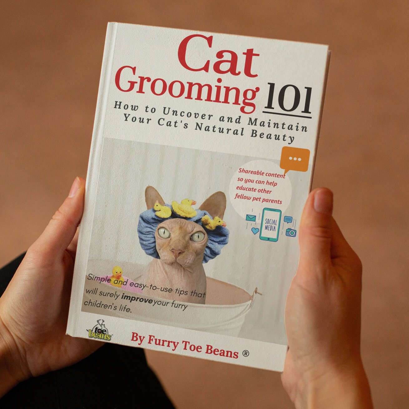 Person Holding Cat Grooming 101 Cat Book by Toe Beans®