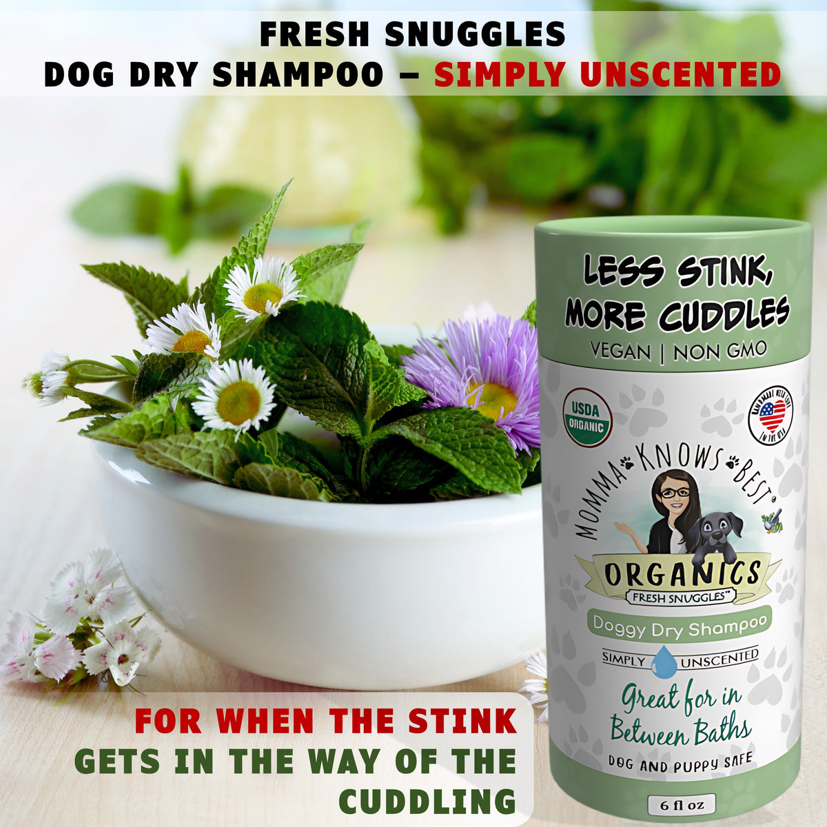 Unscented no rinse dog shampoo