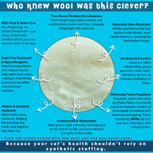 anatomy of wool cat beds made in the usa by toe beans
