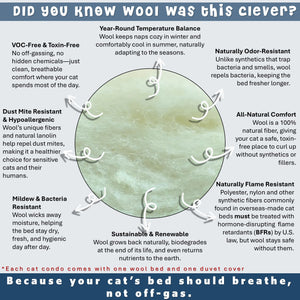 anatomy of wool cat beds us made by toe beans