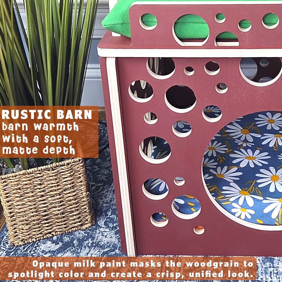 cat condos lunar lounge rustic barn closeup