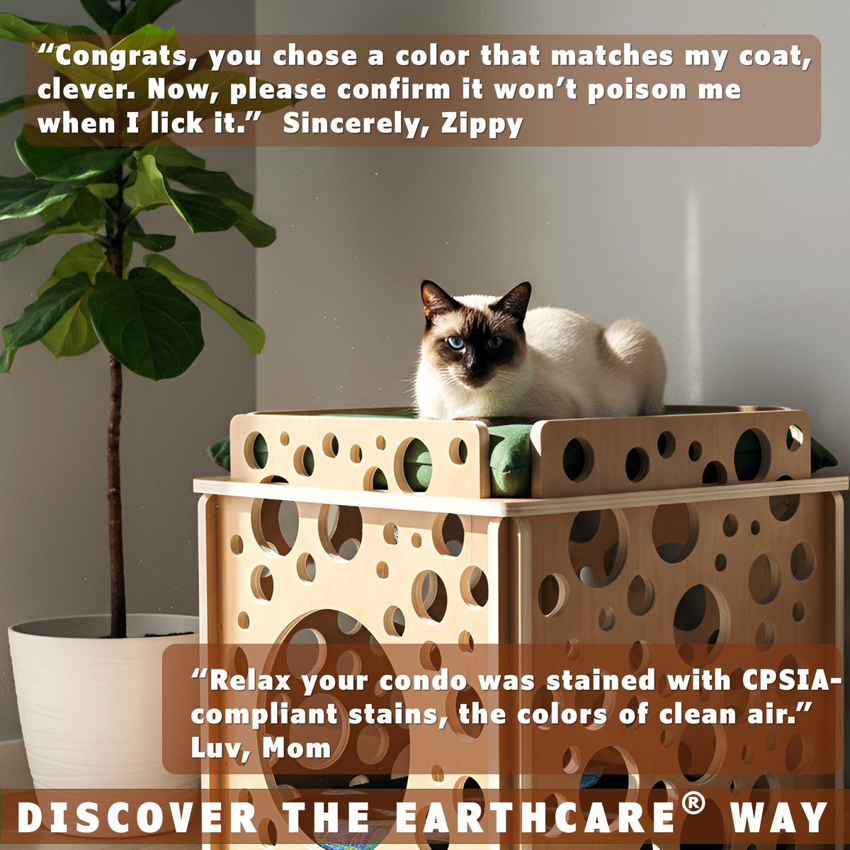 cat condos us made lunar lounge pure timber by toe beans