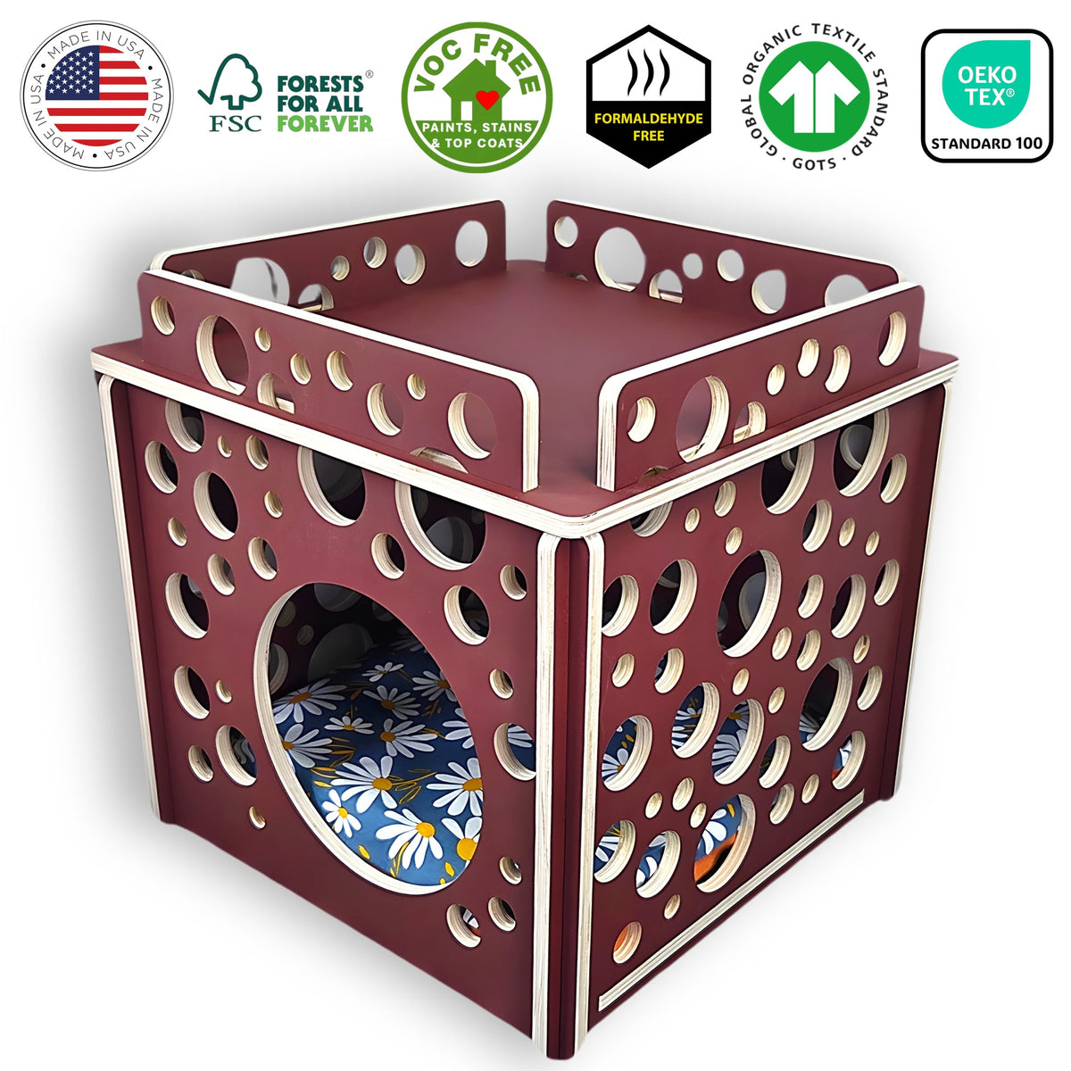 cat condos us made lunar rustic red