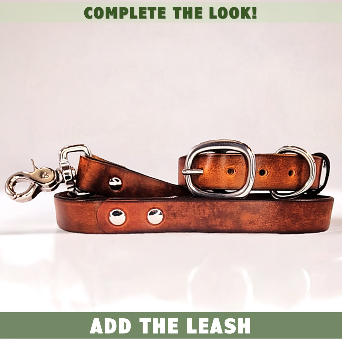 dog leash and collar brown by toe beans 2