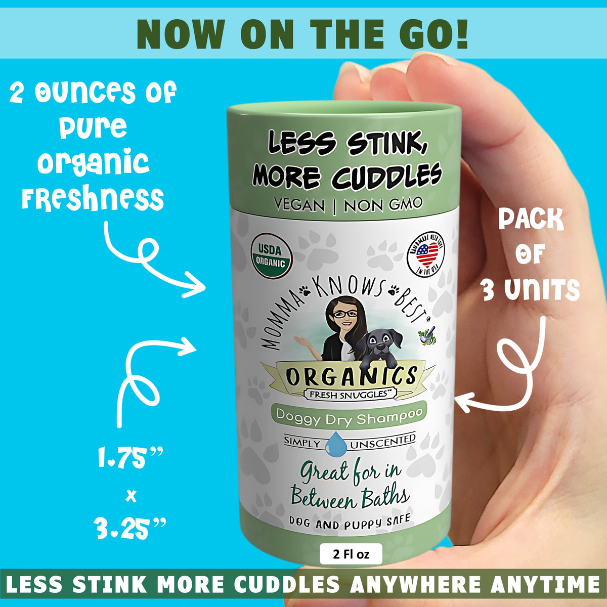 dry pet shampoo for dogs on the go unscented