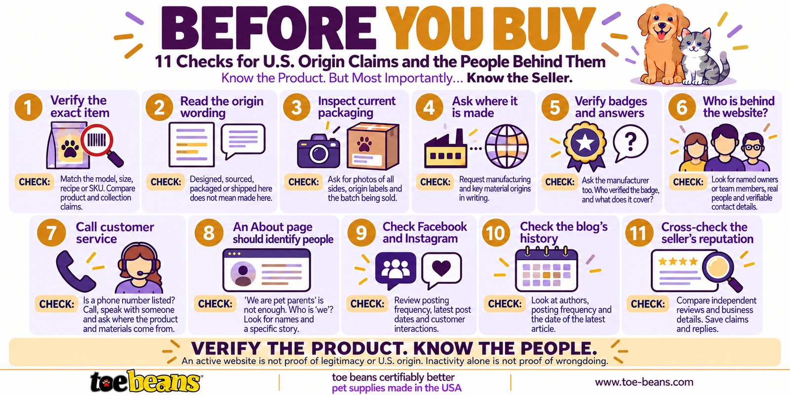 how to verify made in usa pet supplies claims by toe beans