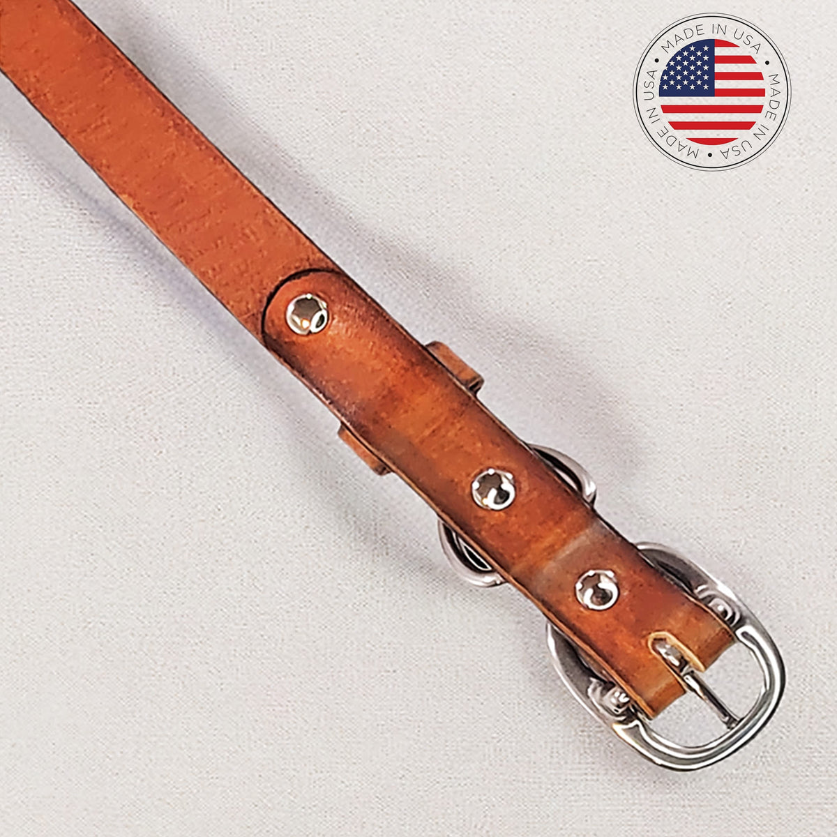 leather dog collar brown hardware by toe beans