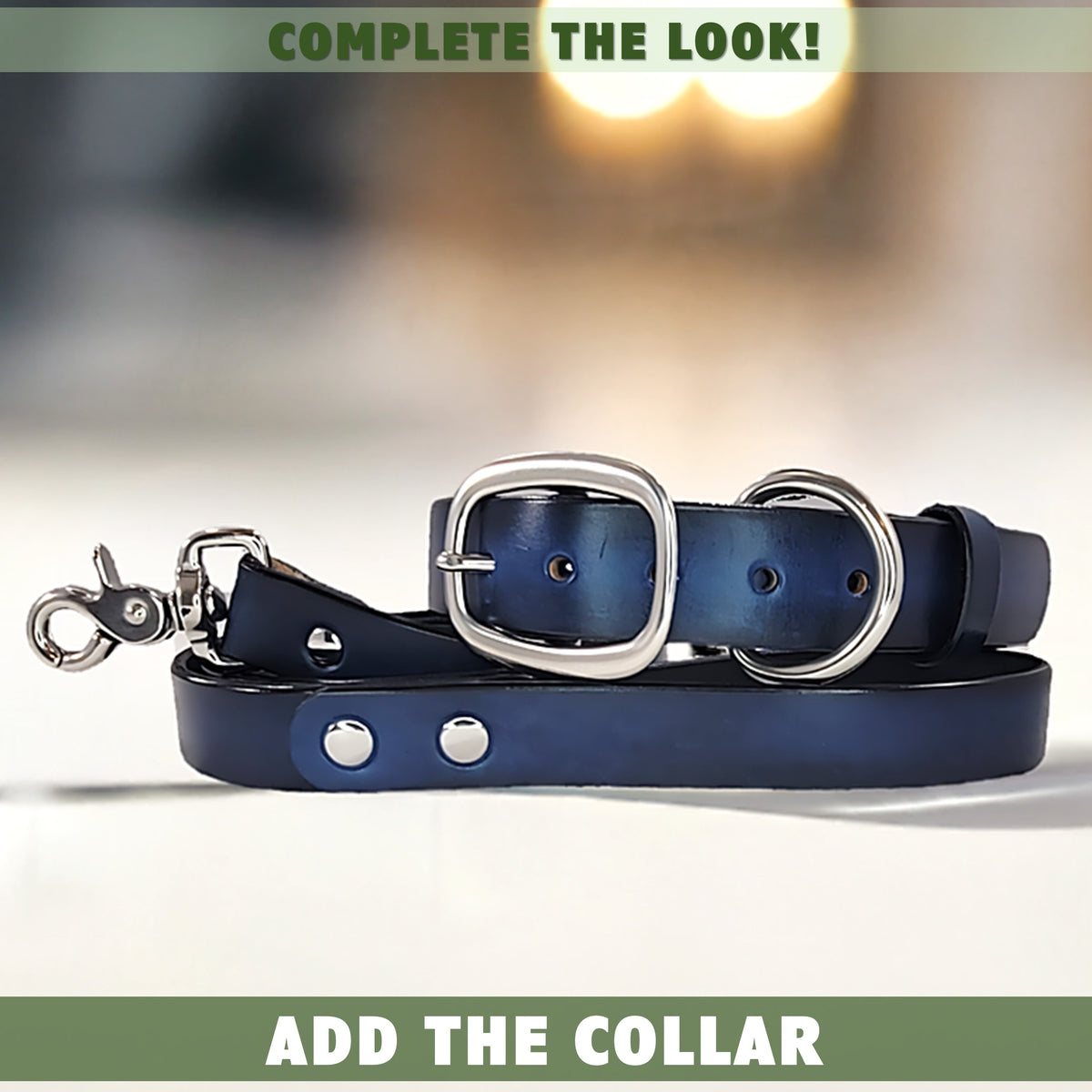 leather dog leash and collar by toe beans 2