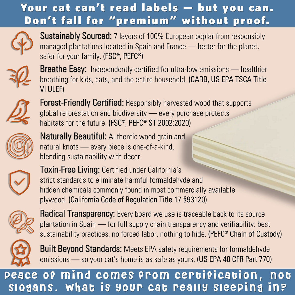 lunar lounge cat condo made in the usa plywood features