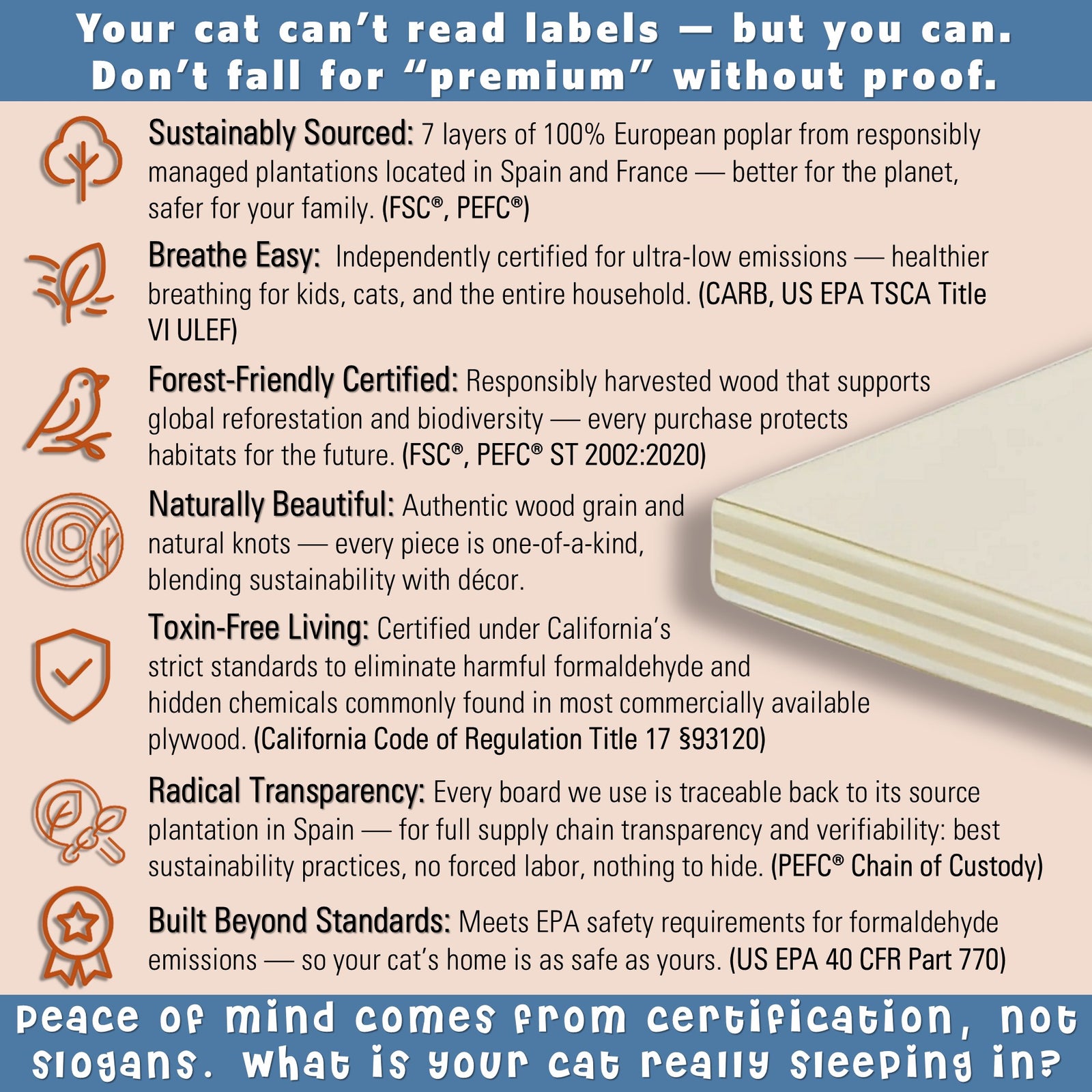 lunar lounge cat condo made in the usa plywood features