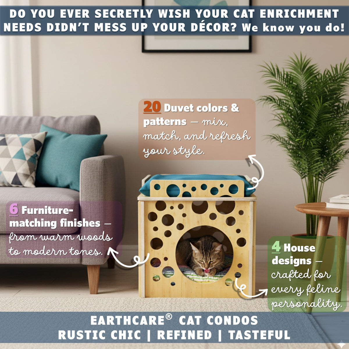 rustic chic refined tasteful cat houses made in the us