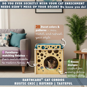 rustic chic refined tasteful cat houses made in the us