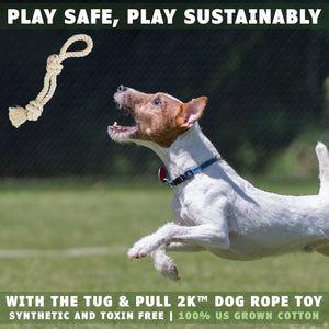 Dog jumping after the tug and pull 2k toy by earthcare
