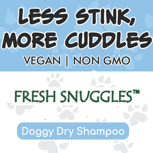 Dog dry shampoo fresh snuggles by Momma Knows Best