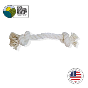 Dog rope toy with two knots made in the USA