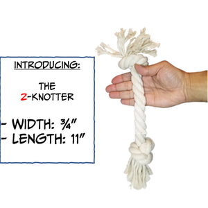 dog rope toy and size chart 2-knot