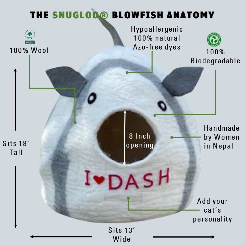 Felt Cat Bed The Snugloo Blowfish Cat Cave Product Specifications Toe Beans