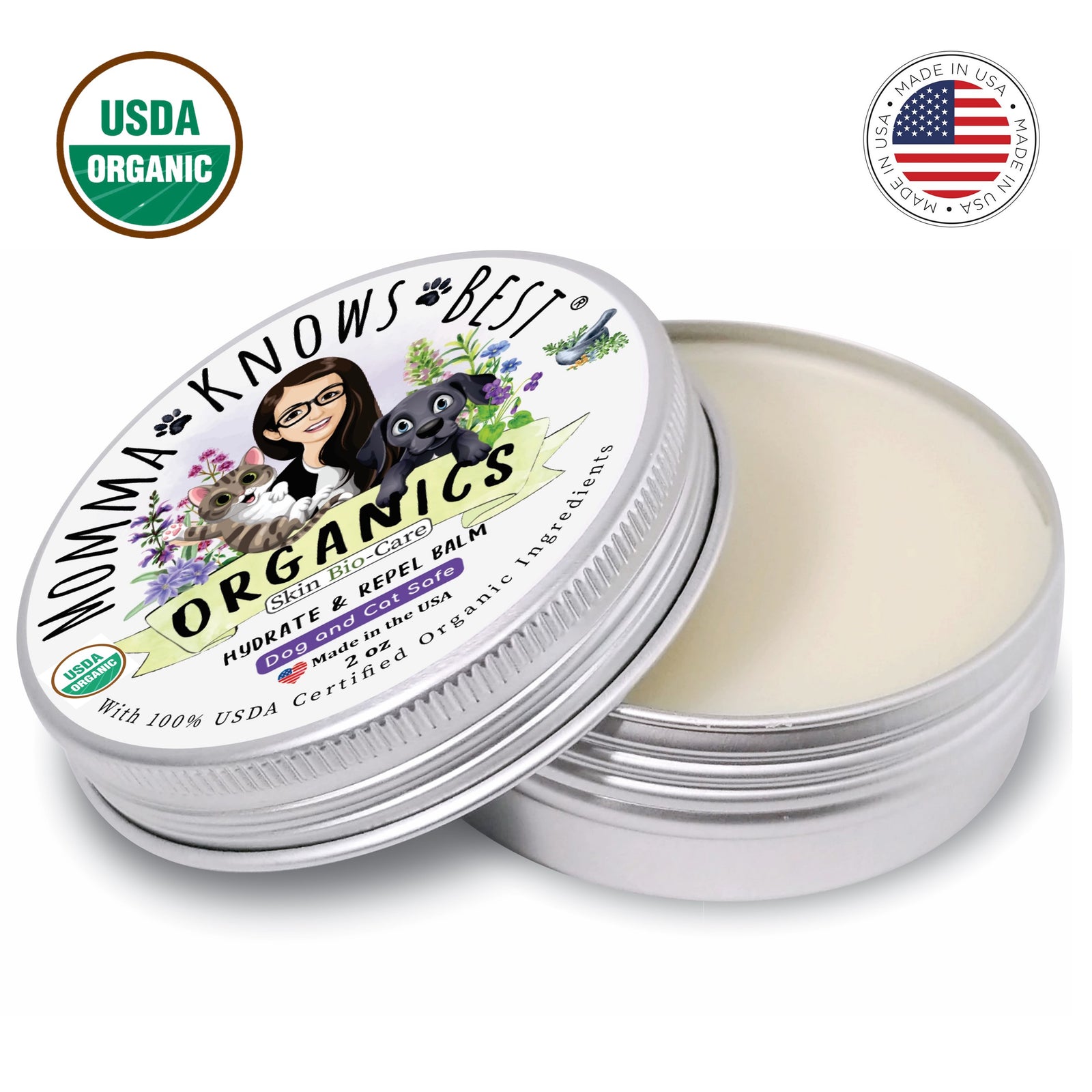 Organic paw & fur balm hydrate & repel by Momma Knows Best