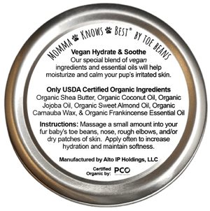 Paw Balm Vegan USDA Certified Organic  by Momma Knows Best