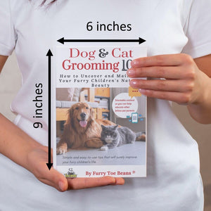 Person holding Dog and Cat Grooming dog book by toe beans
